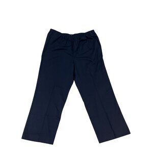 Alfred Dunner Womens Elastic Waist Navy Pull-On Pants Size 18W - New
